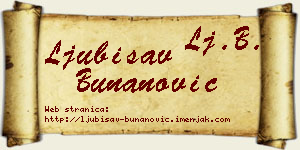 Ljubisav Bunanović vizit kartica
